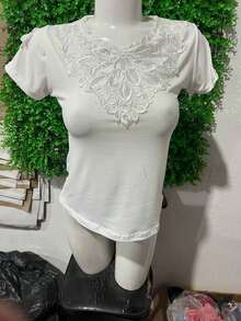 Blusa flor en manga, tela brush, perfecto para la época de calor flores verano primavera - hueso - Ver 2