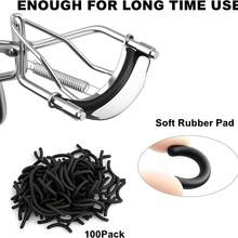 200/100/50 Pcs Eyelash Curler Replacement Pads, Compatible With Tweezerman Eyelash Curler, Silicone Material, Black. Soft Rubber Replacement Pads (Black) For Universal Eyelash Curlers. - Black - View 8