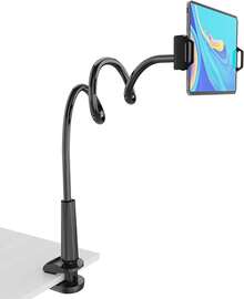 Universal Mobile Phone And Tablet Holder, Mount Holder Clip With Grip Flexible Long Arm Gooseneck Compatible With Ipad // Galaxy Tabs/Kindle Fire HD - Black - Đen (Tổng cộng: 30in) - Xem 8