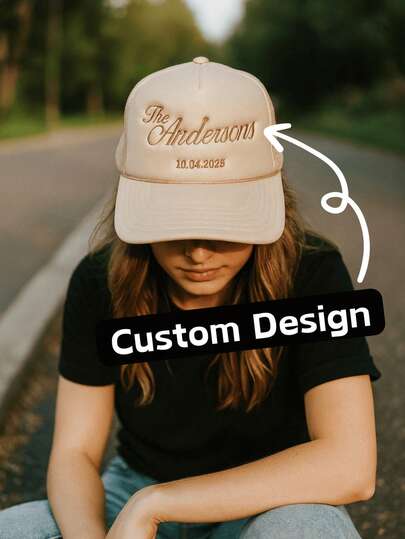 1 Pc Custom Embroidered With Name Date Trucker Hat - Personalized Wedding Guest Gift