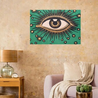 复古抽象天神之眼天体帆布艺术海报，独特的现代家居装饰，适用于客厅卧室走廊装饰，完美的节日礼物，墙壁艺术，墙壁装饰，1 件，无框架（由于生产批次不同和切割角度不同，图案颜色会有所不同！）