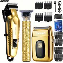 WEEME WEEME 3pcs/2pcs/1pc Men's Hair Trimmer Kit – T-Blade Liner, Beard Groomer & Clipper – Sharp, Cordless, USB Rechargeable, Multi-Machine Set For Home Or Travel – Perfect Gift For Men On Father's Day, Christmas, Or Daily Grooming Use