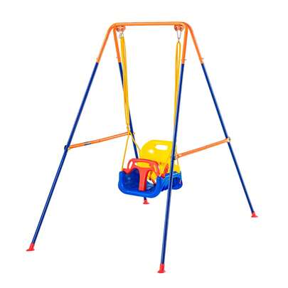 Swing Sets For Backyard, 3-In-1 Toddler Swing Set With 4 Sandbags, Foldable Metal Stand, Easy To Assemble, Swingset Indoor/Outdoor For Kids 3-6 Years, Youth 6-10 Years And Teenagers 10+