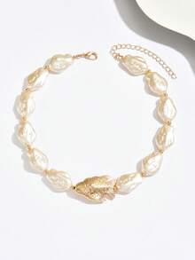 1件时尚优雅的几何多色树脂花卉图案串珠项链，适合优雅女士搭配任何服饰，四季皆宜 - 彩色 - 查看 3