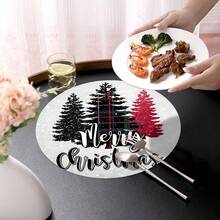 2 pièces/4 pièces/6 pièces Sets de table en diatomite imprimés avec motif sapin de Noël, décoration de maison, convient pour les cadeaux de Noël, décorations de Noël, applicable à la table à manger, au bar à café, toutes saisons, sets de table lavables, décoration de chambre, sous-verres, tapis d'égouttage, sets de table pour cuisine et salle à manger, décorations de fête intérieure/extérieure, décoration de maison, cadeaux idéaux