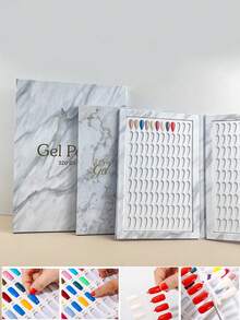160 Colors Fake Nails Tips Display Book Nail Polish Storage Book False Nail Styles Showing Book ,Color Card Display, Nail Oil Glue Display Board Sample Display Booklet(Excludes Artificial Nails) - Multicolor - View 1