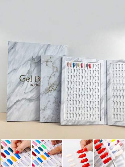 160 Colors Fake Nails Tips Display Book Nail Polish Storage Book False Nail Styles Showing Book ,Color Card Display, Nail Oil Glue Display Board Sample Display Booklet(Excludes Artificial Nails)