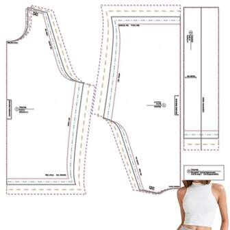 Tank Top Multiple Sizes Sewing Patterns,1:1 Scale Basic Women's Garment Sewing Patterns,Sewing Patterns For Beginners And Sewing Patterns,Apparel Making Templates,Handmade Garment Sewing Patterns
