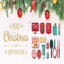 1 Set Non-Washable Christmas Limited Edition Children's Pretend Play Makeup Toy Set, Children's Role-Playing Makeup Set, Includes Lipstick And Brushes, Suitable As Halloween, Christmas And Various Holiday Gifts And Birthday Gifts For Girls, Girls' Makeup Set, Non-Applicable Toy.