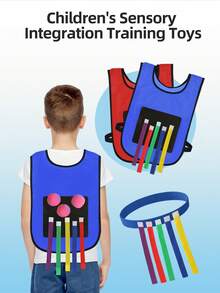 Kids Tail Pulling Game Set, Parent-Child Interactive Sticky Ball Vest + Tail Pulling Toy, Sensory Training Dodge Ball Physical Exercise, Outdoor Multi-Person Chase Game, School Sports Supplies, Christmas/Thanksgiving Party Game Props, Halloween Children's Gift Set (Random Color Details)