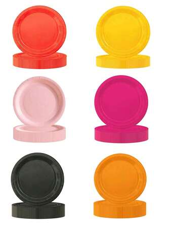 50/10 pezzi Piatti di carta monouso colorati, piatti resistenti adatti per matrimoni/feste/Natale, piatti da 9 pollici per i pasti principali e piatti da 7 pollici per dessert/insalata, piatti colorati per eventi di festa
