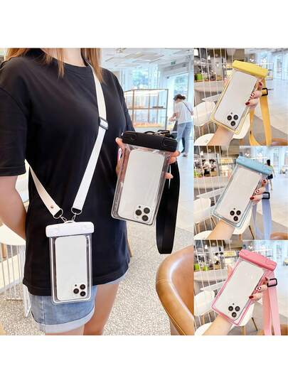 1 Bolsa de almacenamiento de teléfono móvil con airbag, Funda protectora de airbag reforzada, Pantalla táctil, Funda protectora de teléfono móvil, Bolsa portátil para teléfono móvil, Bolsa para colgar al cuello, Bolsa de buceo y bolsa autosellante, que se puede usar para natación, buceo, deriva, actividades al aire libre, viajes y deportes.