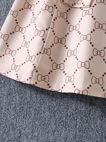 Girls' Autumn Dress With Bow Waistband And Flared Skirt, Elegant Long Dress