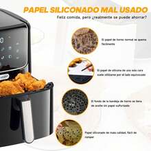 Papel para Freidora de Aire, Piezas Papel Encerado para Freidora de Aire, 6.3in Forro de Papel para Fryer de Grado Alimenticio,Sartén, Horno, Microondas yás - 1 - Ver 3