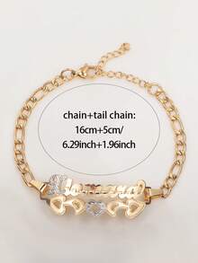 定制双层双色英文字母手链，带首字母刺绣和花卉镂空设计。可定制文字标签花朵手链，适合送给女友、妈妈、家人、朋友、女儿，适用于周年纪念、生日、日常佩戴、舞会、母亲节、情人节、毕业典礼、婚礼、派对，银色、金色，时尚、复古、简约、男女通用、休闲，适合送给他的理想礼物，适合送给她的理想礼物，学校用品，返校，学校礼物，办公室，学校，教室，教师礼物，大学，同事，宿舍，老师，男孩和女孩，青少年，初中生，中学生，高中生，大学生，大学生，大一，大二，低年级