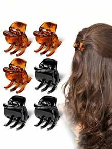 6 piezas de pinzas de pelo de colores múltiples para mujer, adecuadas para vestidos diarios, simples y versátiles. Accesorios de moda otoñal para el cabello de la mujer, elegantes pinzas de garra para el cabello, pasadores de pelo para outfits de vacaciones de invierno