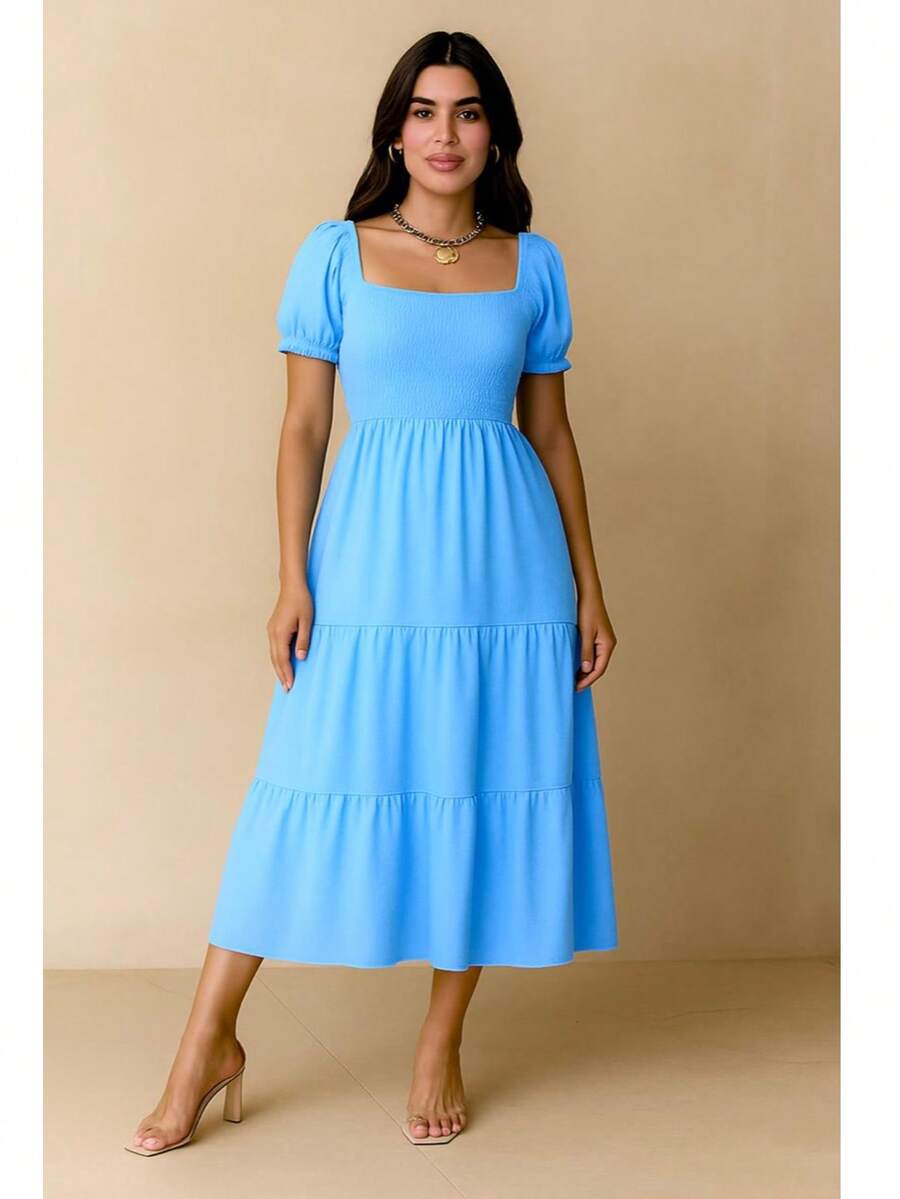Women Long Dresses - Blue - View 1