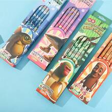12pcs/Box HB Pencils With Shanhaijing Series Hybrid Creature Designs, Can Be Used As Motivational Props Or Rewards (4 Random Patterns & Colors)