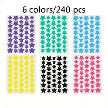 240 Star Stickers - Ideal For Halloween, Christmas Decoration, 5-Pointed Star Design, Colorful Party & Festival Photography Stickers, Facial Decoration Stickers, For Party Decoration Only - 240 Stickers (6 Colors) - View 10