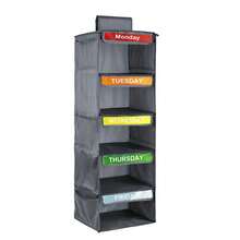 1PC Weekly Clothes Organizer Of The Week Clothes Organizer For Student Daily Clothes Organizer-Monday Friday Clothes Organizer-Student Closet Organizer-Days Of The Week Closet Organization And Storage Bedroom - Pink - View 16