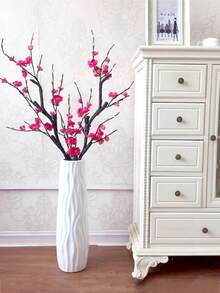 Un grande vaso decorativo in plastica da terra, progettato come un elemento di arredo domestico creativo e infrangibile, alto 58 cm. Questo versatile vaso è adatto per essere posizionato a terra o su tavoli, rendendolo un ideale elemento decorativo per soggiorni, uffici, camere da letto, case di campagna, matrimoni, feste, festival, cucine e altri ambienti domestici moderni. Vaso da fiori per la decorazione della stanza, vaso di vetro