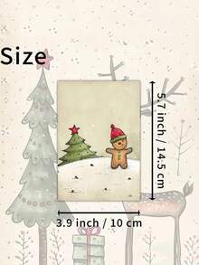 20 Stücke Vintage Weihnachten süße Tier Weihnachtsbaum Postkarten - 4*6 Zoll Vintage Junk Journal Papier Klassische Pin-Up Mädchen Einsätze - Sammlerstück dekorative Postkarten - geeignet für Scrapbooking und Basteln