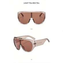 1 Pcs/Set, New Large-Frame Sports Protective Sunglasses,  Men's And Women's Personalized Sunglasses. - 淺色茶色鏡框搭配深茶色鏡片 - 查看 2
