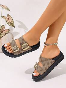 New Plus Size Women Wedge Platform Sandals, Fashion Versatile Minimalist Style Soft Comfortable Solid Color Full Coverage Women Wedge Platform Sandals