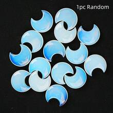 1pc 30mm Small Moon - Natural Crystal Agate Star & Moon, Great DIY Idea, Crescent Accessory Decoration, Excellent Gift Idea - Multicolor - View 16