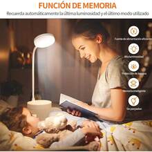 EstiloTendenciaLampara De Escritorio LED, LáMpara De Oficina Mesa, 360 °   Ajustable, Luz De Lectura Recargable, 3 Modos De IluminacióN, AtenuacióN TáCtil, ProteccióN Ocular, Para Trabajar, Estudiar, Leer, EscribirCalidad PremiumVersióN Mejorada - B - Ver 4