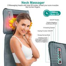 Portable Full Body Electric Massage Mat W/ Heat 10 Vibration Heating Pad Massage Mattress - 美規A型插(110-127V) - 查看 4