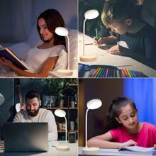 EstiloTendenciaLampara De Escritorio LED, LáMpara De Oficina Mesa, 360 °   Ajustable, Luz De Lectura Recargable, 3 Modos De IluminacióN, AtenuacióN TáCtil, ProteccióN Ocular, Para Trabajar, Estudiar, Leer, EscribirCalidad PremiumVersióN Mejorada - B - Ver 7