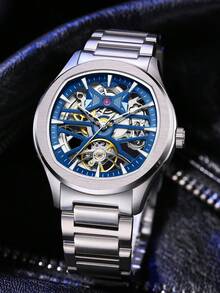 MEGIR MEGIR Luxury Sport Watches For Men Skeleton Dial Automatic Mechanical Movement Business Casual Wristwatch Waterproof Clock