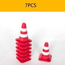 1/7/14/21个交通锥，仿真锥路标路障，小型交通标志锥用于微景观沙盘工程施工路锥模型，生日礼物，派对礼物 - 彩色 - 查看 15