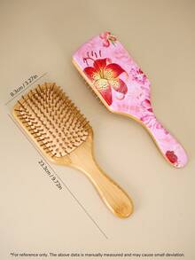 1 pièce Peigne à coussin d'air carré grand personnalisé avec fleur de lys, brosse à cheveux en bambou avec manche, peigne en bambou naturel, convient pour les femmes et les hommes, peigne démêlant portable pour masser le cuir chevelu, cheveux fins/bouclés/secs, cadeau pour la fête des mères, cadeau pour amie, cadeau pour grand-mère, cadeau pour demoiselle d'honneur, cadeau pour maman, cadeau pour la famille, brosse à cheveux, soins capillaires de salon, cadeaux d'Halloween, cadeaux de Noël - Multicolore - Voir 6