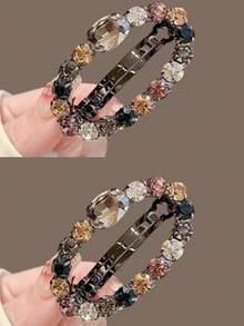 Pasador de cabello con cristales de Rhinestone checo con estilo coreano, clip de flequillo y accesorio de moda para el cabello, pinzas para el cabello, barrettes