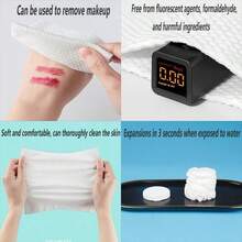 1/2/3/5pcs  Compressed Towel, Non-Woven Material, Disposable Mini Face Towel, Portable For Outdoor Travel, Space Saving, Hygienic And Fast Unfolding - White - View 5