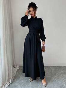 LilyHouse Women's Long Style Dress Temperament Elegant A Line Waist Button Up Office Dress Winter Clothes For Women, Fit For Daiy Casual, Wedding, Holiday Party , Elegant Dresses For Party, Graduation Dress, Elegant Dresses For Women