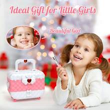 PINK AND WHITE - Girls' Children's Makeup Set, Washable Girls' Makeup Set, Washable Children's Makeup Set, Cosmetics Gift Set, Suitable As A Birthday Or Christmas Gift For Girls Aged 3 And Above. - Hồng - Xem 7
