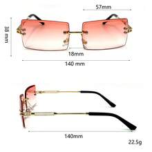 1 件装金属无框女士眼镜，时尚欧美方形轻便男士眼镜，防眩光时尚眼镜 - 彩色 - 查看 6