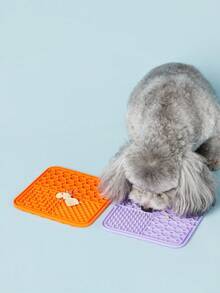 PETSIN 1pc Dog Licking Mat Slow Food Mat Drizzling Licking Pad Suction Cup Slow Food Mat Silicone Slow Food Mat Pet Dog Licking Mat - Multicolor - View 2