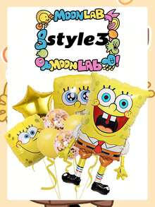 SPONGEBOB Spongebob SquarePants Themed Balloon Party Set Blows The Joy Of Bikini Bottom Into Your Party! Highlights Of The Star Product: 3D SpongeBob SquarePants Shaped Balloon, Five Core Advantages, Latex Material, And Odorless