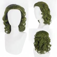 Cosplay Joker Green Medium Long Curly Hair Daily Wear Wig Festival Party Stage Performance High-Temperature Silk Cosplay Wigs - Green - View 3