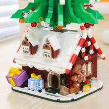 Christmas Building Block Set, Includes Rotating Christmas Tree, Gingerbread House, Christmas Train, Santa Claus, Christmas Stocking, Reindeer, Santa Claus, Apple House, Christmas Tree, Vintage Christmas Snow House, Holiday Decor Building Block Set, Creative Adult Holiday Gift, Adult Building Block Set, Suitable For Home Decor, Office Decor, Living Room Display, Home Accessories, New Year Gift, Party Gift, Christmas Gift - Multi-colored Christmas Tree House - View 7