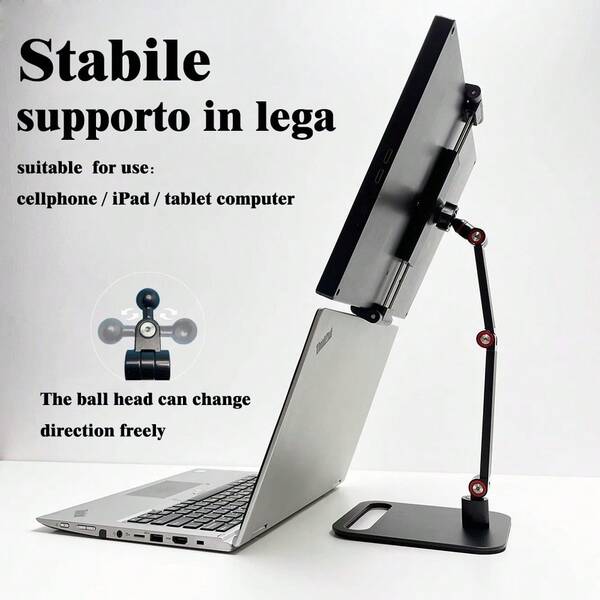 Portable Monitor Holder Aluminum Stand 15.6 Inch Universal Expandable Display Bracket Vesa Mount Lightweight Tablets Stand Heavy Duty Base Foldable Design For 4.7-18inch Screen