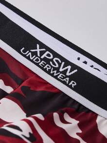 4pcs Men's Camouflage Printed Boxer Briefs Set