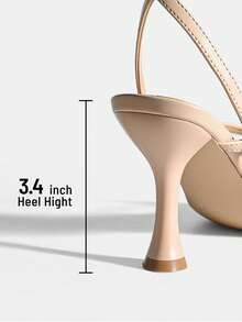 Women Minimalist Kitten Low Heel Thong Heeled Sandals, Fashion Square Toe Ankle Strap Heeled Sandals For Wedding Party Casual Wearing Dressy Occasions - 裸色/PU - 查看 5