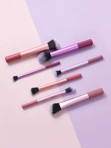 7件套彩色专业化妆刷套装，包含腮红刷、散粉刷、遮瑕刷、眼影刷，全套化妆工具，适合旅行和送礼，专业化妆刷，完整化妆套装 - 彩色 - 查看 2