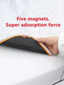 Winter Dual-Layer Magnetic Reflective Strip Rearview Mirror Snow Guard, Anti-Wind, Anti-Corrosion, Flame Retardant, Wear-Resistant (Reflective Strip In Green Or Orange) - Silver - View 5