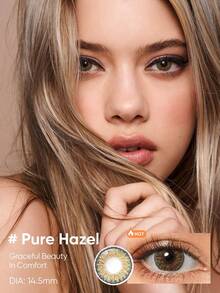 Nuevos lentes de contacto estéticos anuales oferta 2+1 gratis lentes multicolor diámetro 14.5mm 42% contenido agua naturales cómodos estéticos incluye caja solución pinza ideales para cosplay fotos fiestas reuniones sin graduación - K24-ojo de gato - Ver 3